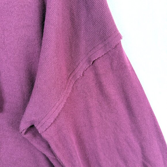 Free People FP Beach Sweater Womens L Purple Knit Pull Over Hooded Slouchy - Picture 3 of 8